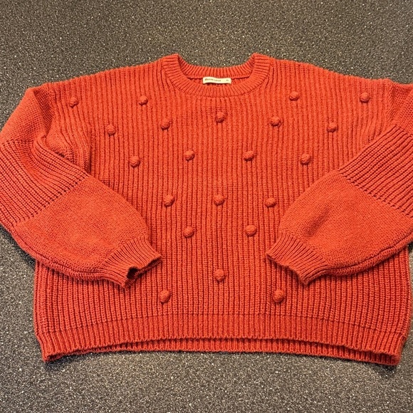 Marine Layer Sweaters - Women’s Marine Layer Vibrant Popcorn Orange Knit Sweater - size XL
